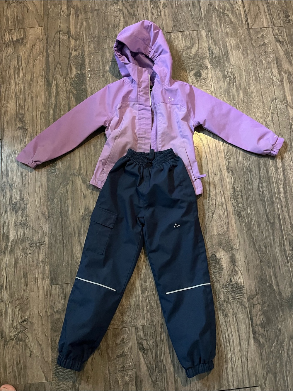 Paradox Kids Two-Piece Rain Set in Purple and Navy